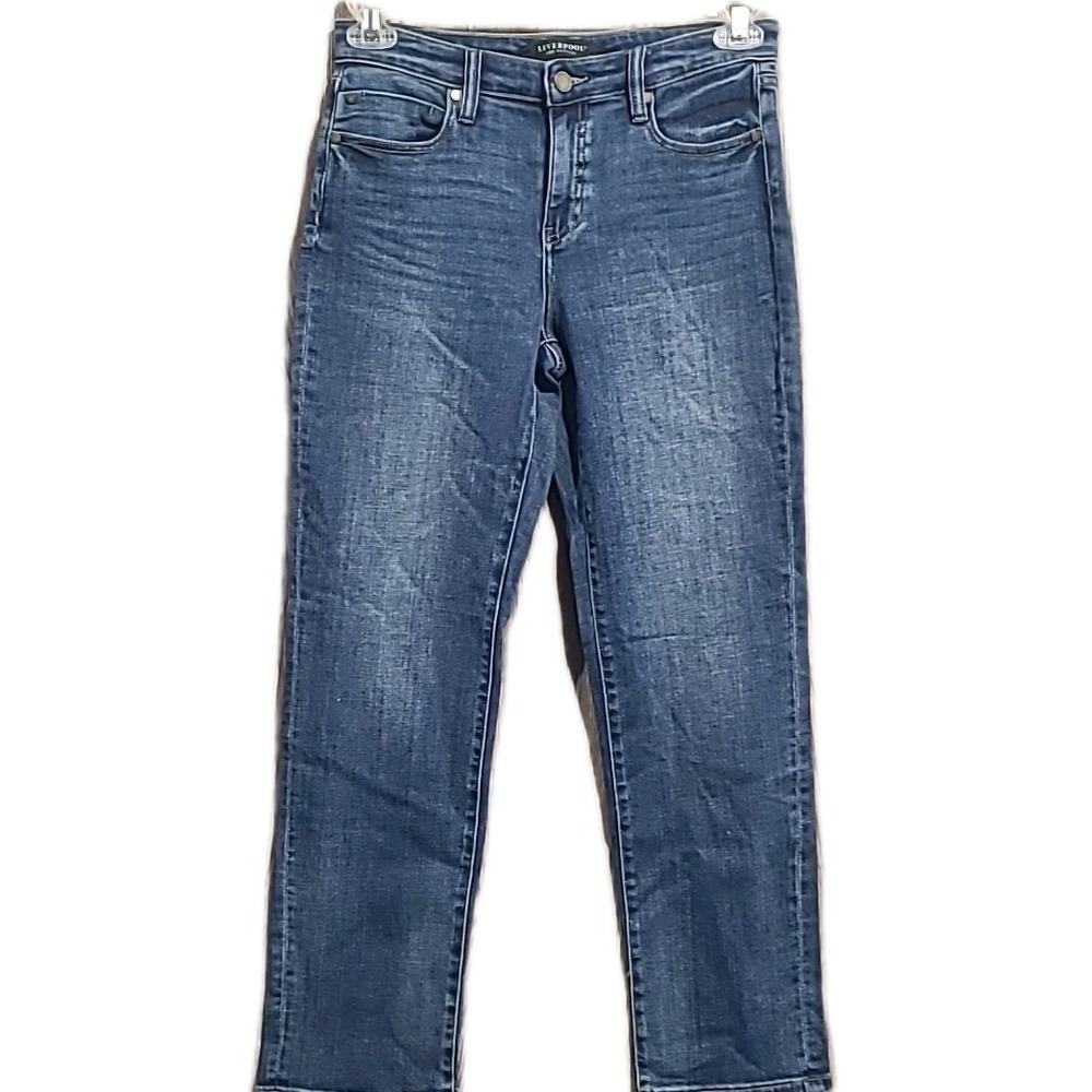 Liverpool Marley Girlfriend Jeans Size 6/28 x 29 Mid Rise Medium Wash Stretch